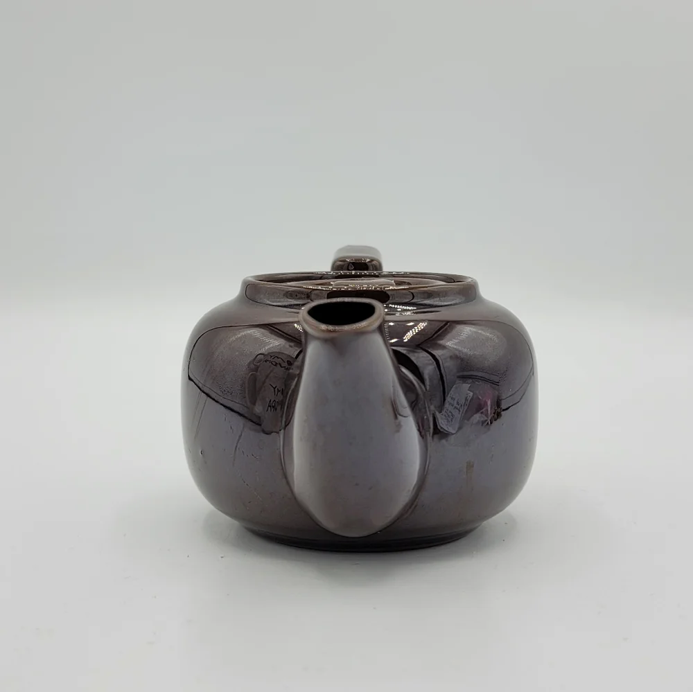 Japanese Dark Glaze Stoneware Tea for One Teapot 1940s-1950s Mid-Century Vintage